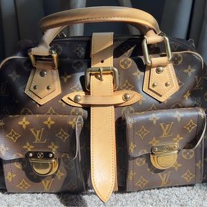 Authentic Louis Vuitton Monogram AB Manhattan GM Satchel Handbag- Rare
